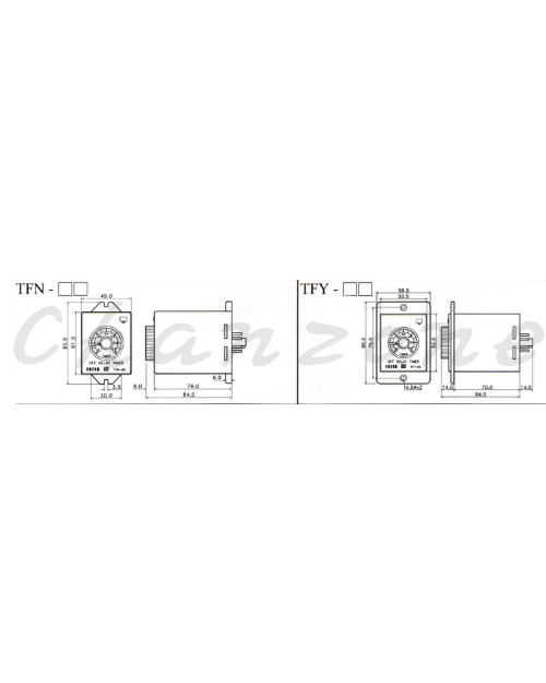 陽明電機 OFF DELAY系列-50*60mm 斷電延遲型計時器 TFN-3S/6S/30S/60S/3M