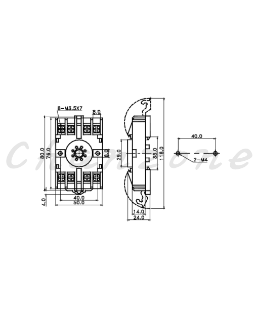 陽明電機 STP系列-盤內式 計時器底座 8PFA