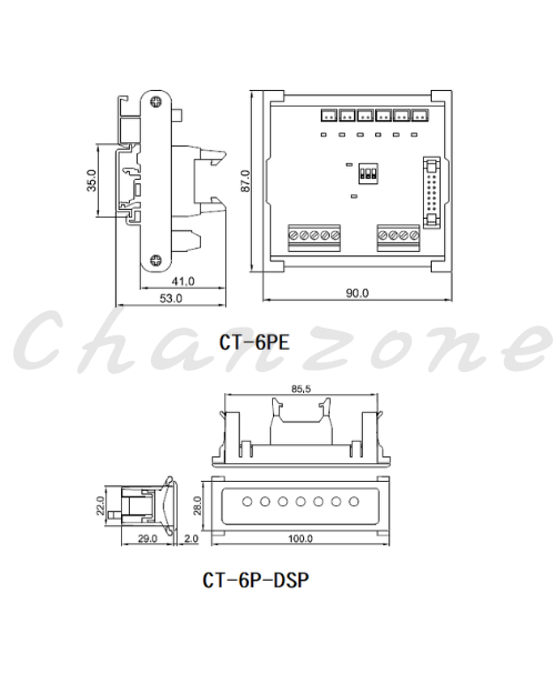 陽明電機 CT-6P系列-基本型 PCB式多點電流偵測通訊板 CT-6P