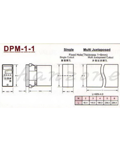 陽明電機 DPM系列-48*96 濕度&溫度&露點計 DPM-1/DPM-1-S