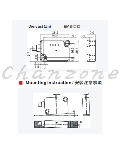 陽明電機 EMS系列-Die-cast Zn 外殼 增量式磁條尺 EMS-25/EMS-25-H/EMS-25D/EMS-25D-H