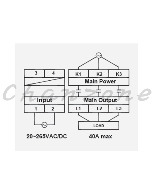 陽明電機 ESR-AA系列-標準型/AC to AC(含風扇+FUSE) 三相高功率固態模組 ESR-40/60/80/100AA+