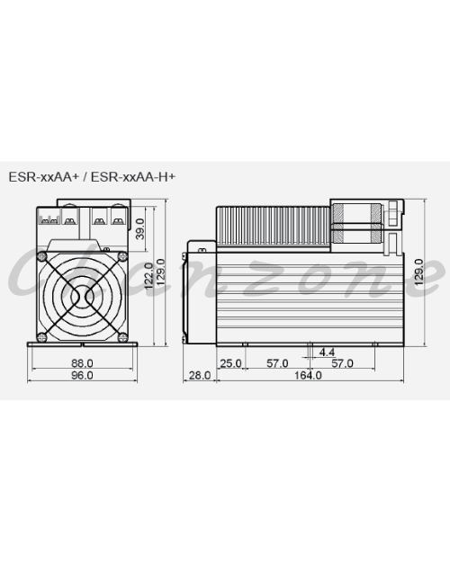 陽明電機 ESR-AA系列-高壓型/AC to AC(含風扇+FUSE) 三相高功率固態模組 ESR-40/60/80/100AA-H+
