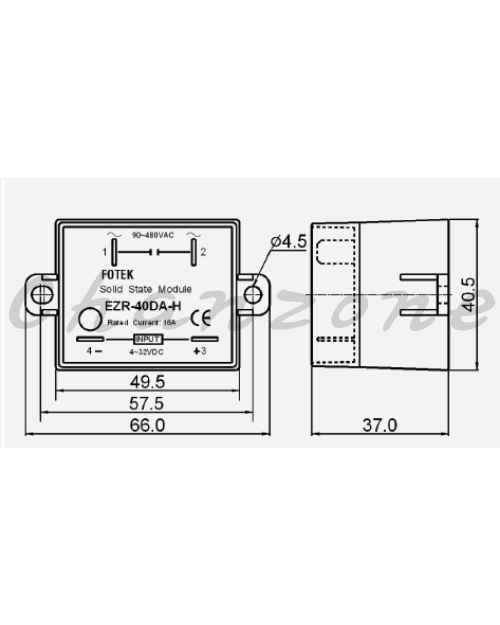 陽明電機 EZR-AA系列-標準型/AC to AC 單相插頭式固態模組 EZR-40AA