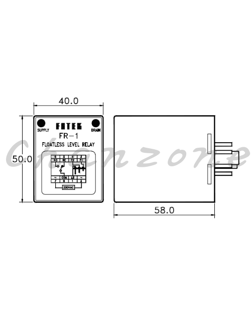 陽明電機 FR系列-40*50mm盤內式 液位控制器 FR-1/1L/1H/2-□□□V