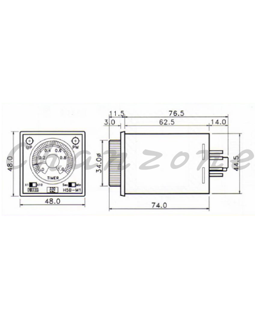 陽明電機 H5B系列-DIN48*48型/盤面式 計時器 H5B-M1/M3/M6/M1H/M3H/M6H