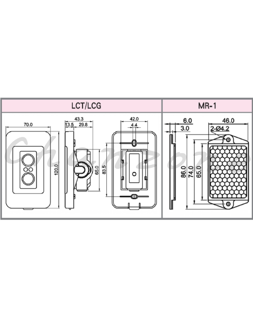 陽明電機 LCG系列-鏡片反射式 防水型車道光電傳感器 LCG-12MR