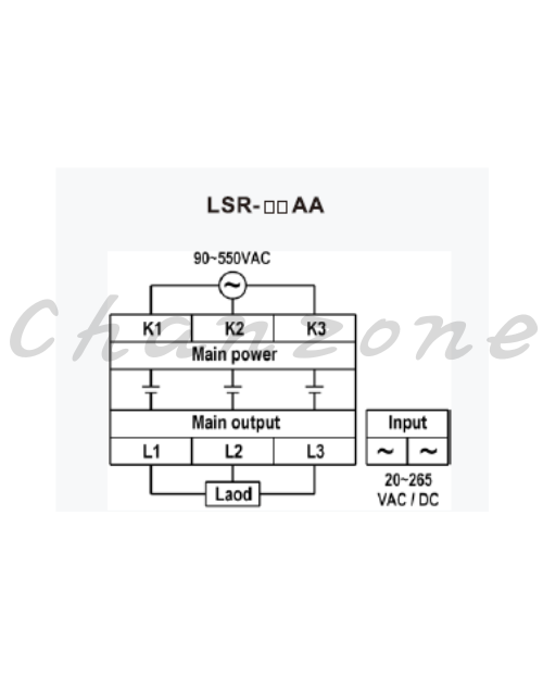 陽明電機 LSR-F-AA系列-標準型/AC to AC 三相保險絲型加強散熱固態模組 LSR-F-25AA