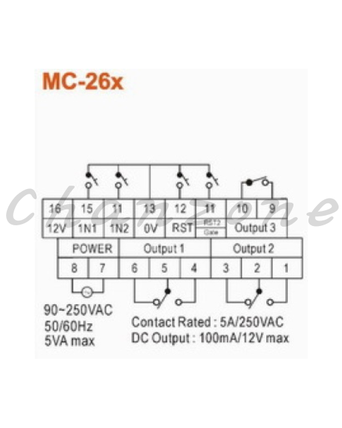 陽明電機 MC系列-二段設定型 多功能記數器 MC-262