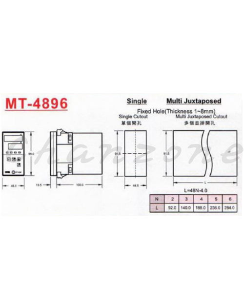 陽明電機 MT系列-48*48*100 FUZZY+PID 微電腦式溫度控制器 MT4896-R/MT4896-V/MT4896-L