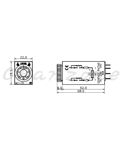 陽明電機 MY系列-4Port 小型計時器 MY-1S/3S/6S/10S/30S/60S/3M/6M/10M/30M/60M/3H/6H/10H/30H-4P
