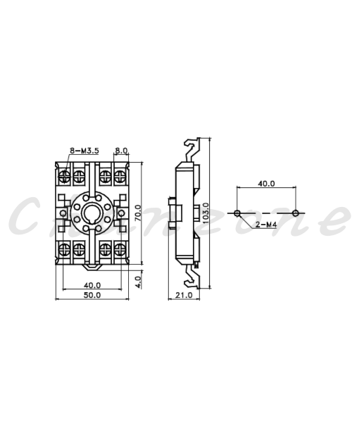 陽明電機 H5B系列-盤內式 計時器底座 P2CF-08