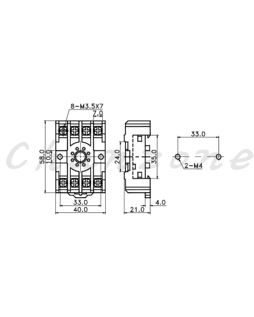 陽明電機 H3系列-盤內式 計時器底座 PF-085A