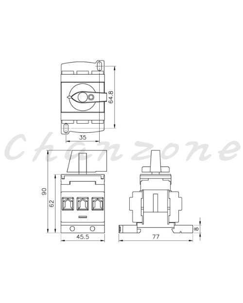 山河電機 SC系列-盤內3P/4P 電源專用開關 SC-88-33/SC-88-44