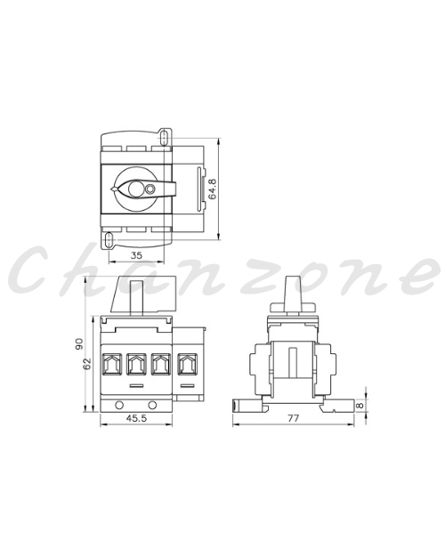 山河電機 SC系列-盤內3P/4P 電源專用開關 SC-88-33/SC-88-44