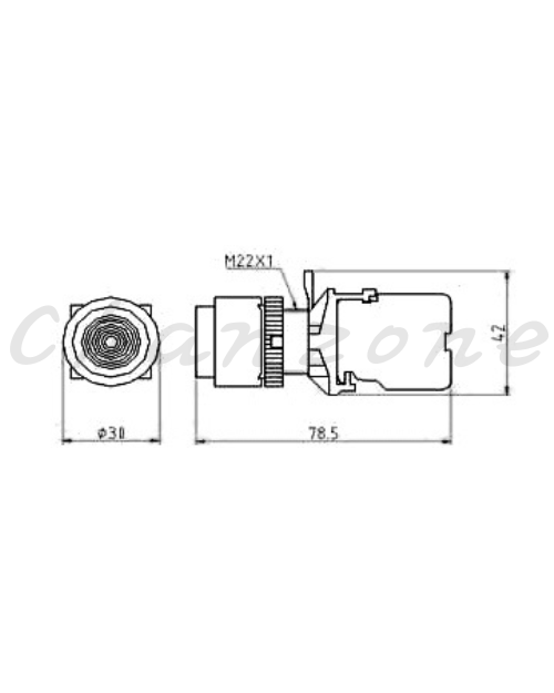 山河電機 ø22.25.30-SHD系列 平形照光/凸頭照光押扣按鈕 SHDIT-221/223