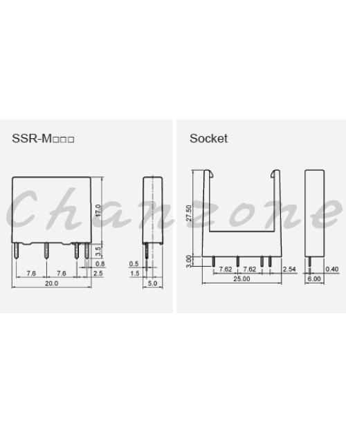陽明電機 SSR-M/P系列-機板型/單相DC to DC 固態模組 SSR-P03DD/M05DD