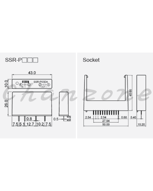 陽明電機 SSR-M/P系列-機板型/單相DC to AC 固態模組 SSR-M01DA/P03DA