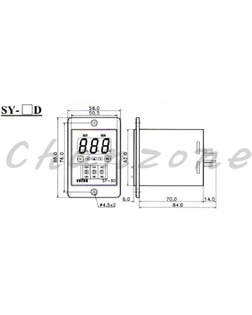 陽明電機 SY系列 指撥設定數字顯示延時計時器 SY-2D