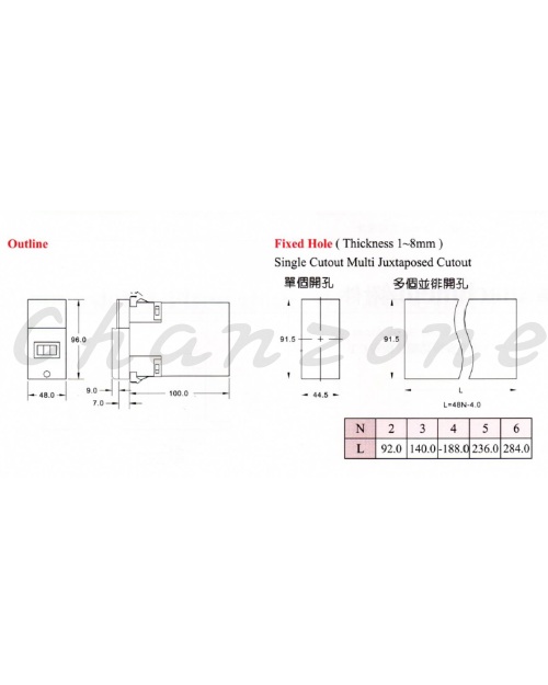 陽明電機 TC系列-48*96 溫度控制器 TC4896-DD-□-□/TC4896-DD-□-□-A/TC4896-DD-□-□-AH