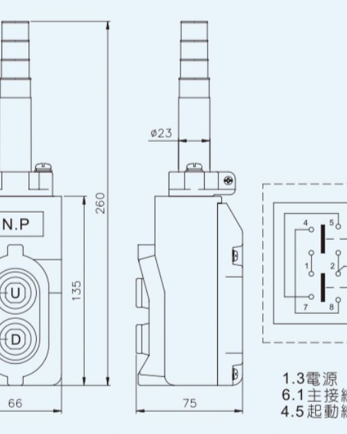 天得科技 直接式吊車按鈕開關 THS-213□/THS-213L□