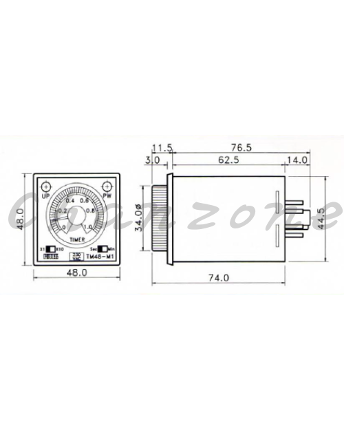 陽明電機 TM48系列-DIN48*48型 自由電壓型閃爍計時器 TM48-FK-M3