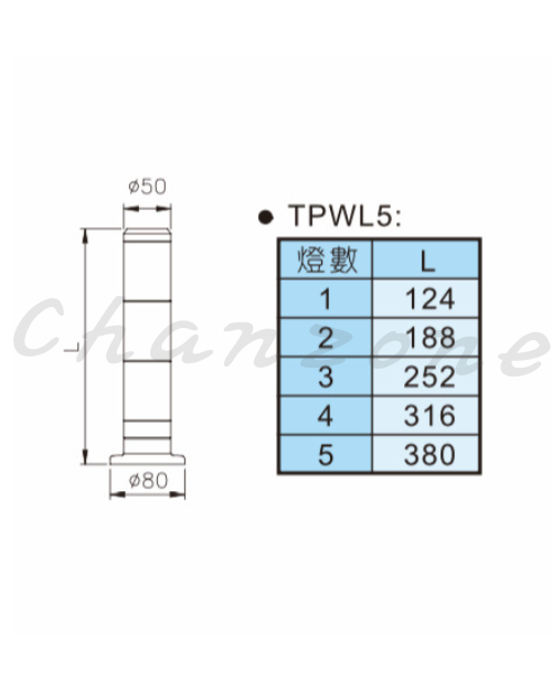 天得科技 積層式警示燈 TPWL5