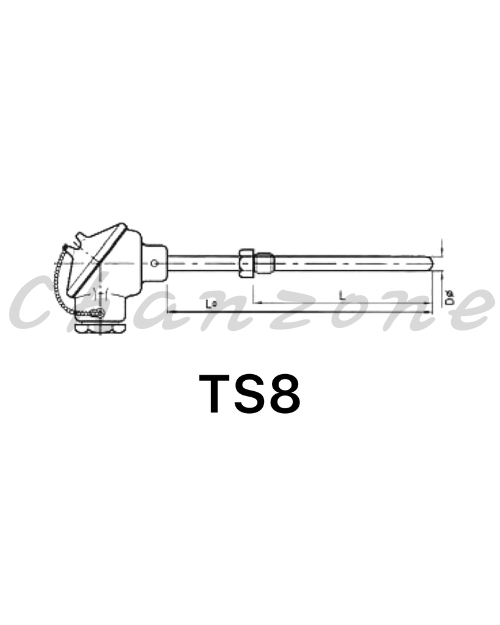 陽明電機 TS系列-圓頭固定型(有牙) 感溫棒測溫體 TS8