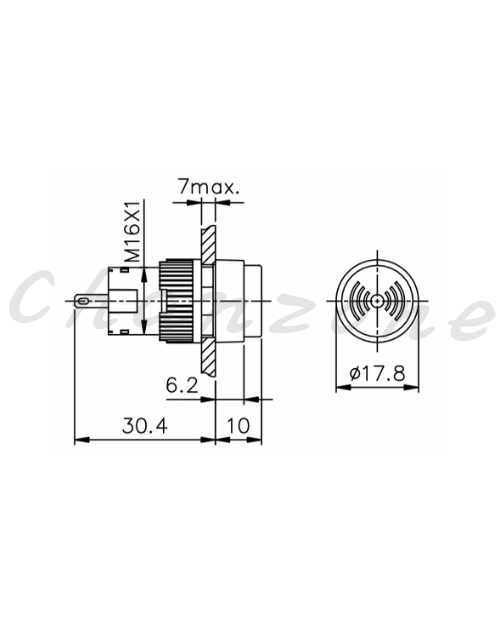 天得科技 Ø16m/m蜂鳴器/蜂鳴指示燈 TT16-BIR