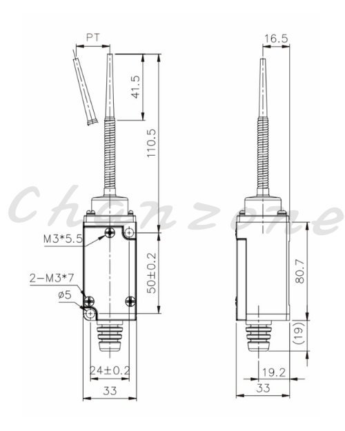 天得科技 小型立式限動開關 TZ-1166