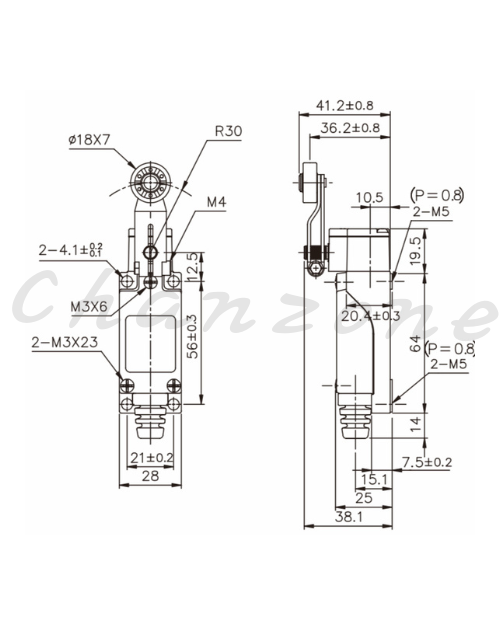 天得科技 小型立式限動開關 TZ-8104
