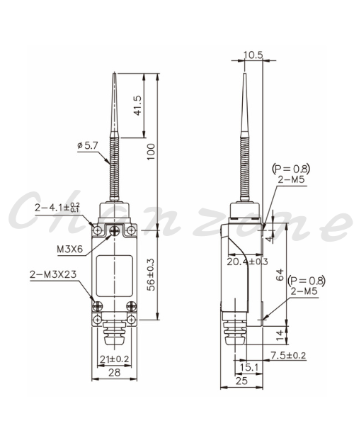 天得科技 小型立式限動開關 TZ-8166