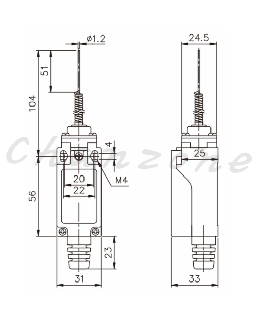 天得科技 小型立式限動開關 TZ-9169