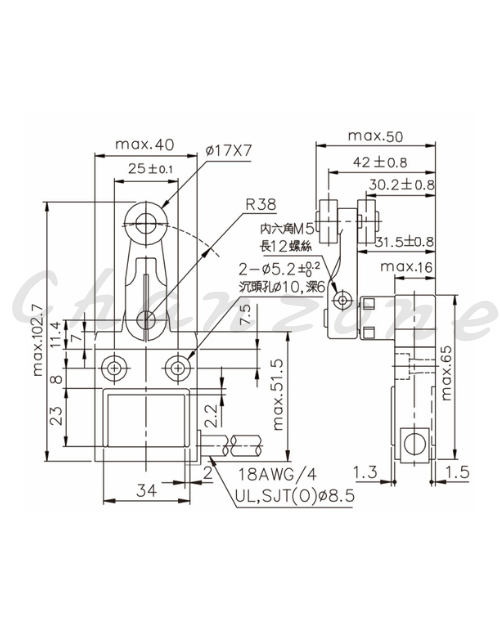 天得科技 小型限動開關 TZS-3104