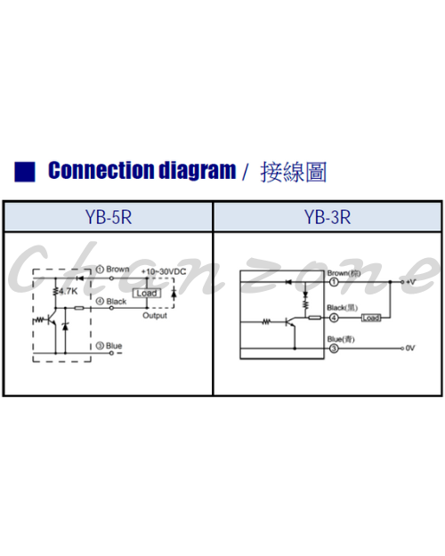 陽明電機 YB系列-3.0Ø線孔 光電式斷紗檢測器 YB-3R/RH/RS